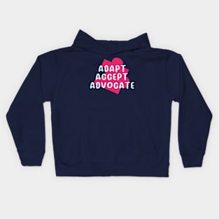 Adapt, Accept, Advocate - Autism Awareness Month Kids Hoodie